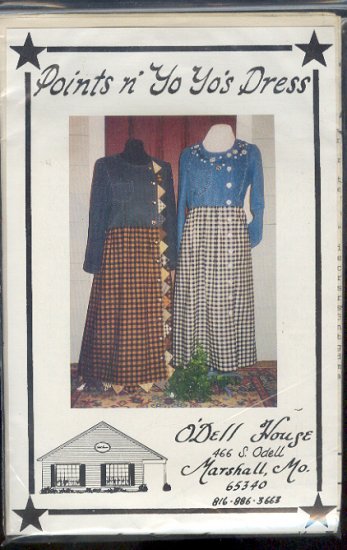 Sewing Pattern by O'Dell House, YoYo Dress, uses Jeans for bodice, Sizes S-L