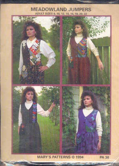 Sewing Pattern Mary's Patterns, Meadowland Jumpers, patchwork, Sizes 8 - 22