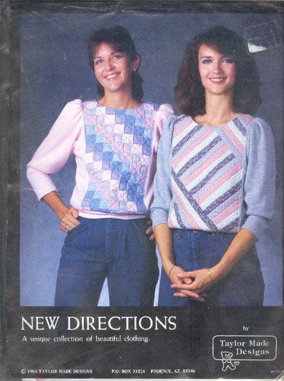 Sewing Pattern, New Directions, Patchwork tops, Sizes S M L