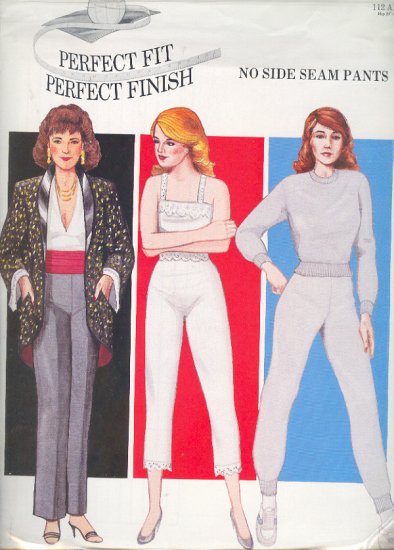 Sewing Pattern, Perfect Fit, No Side Seam Pants, Sizes 19 - 44" hip