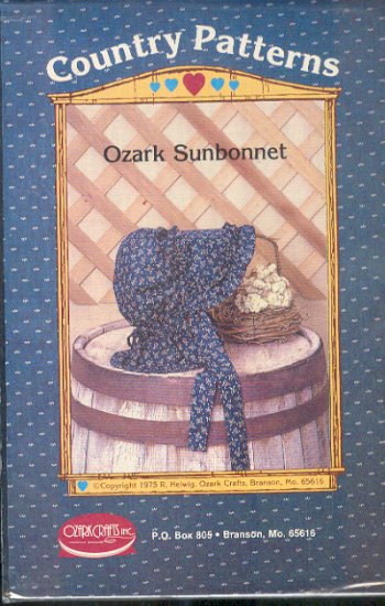 Sewing Pattern, Country, Ozard Sunbonnet, One Size