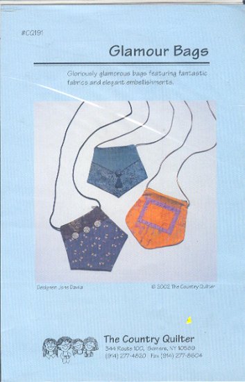 Sewing Pattern, Country Quilter, Glamour Bags, Cute for Prom, easy to embellish