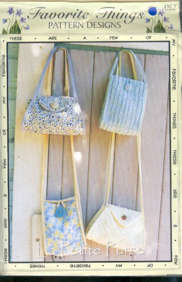 Sewing Pattern, Favorite Things 052 Four purses, Small average 5" X 7"