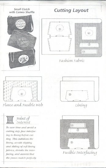 Sewing Pattern, Ghee's , Small Clutch Purse, 9 X 6 inches