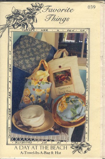 Sewing Pattern, Favorite Things 039, Beach Tote and Hat