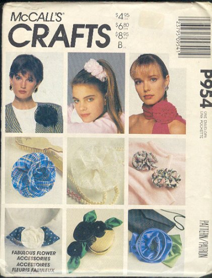 McCall's Sewing Pattern P954, Flowers and Hair Accessories, One Size