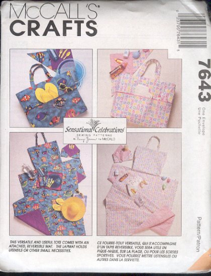 McCall's Sewing Pattern 7643, Versatile Tote with accesssories, One Size