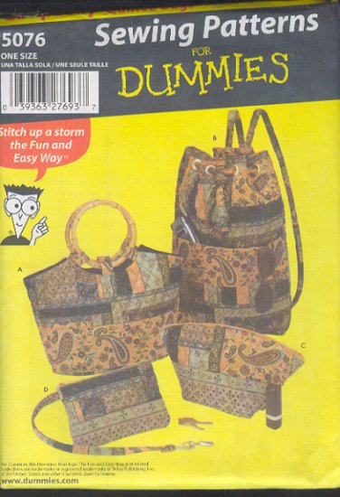 Simplicity Sewing Pattern 6076, Four purses, four styles, One Size each