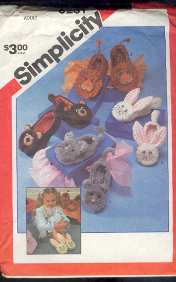 Simplicity Sewing Pattern 6231 Slippers in 4 styles for Adults (kids not included)