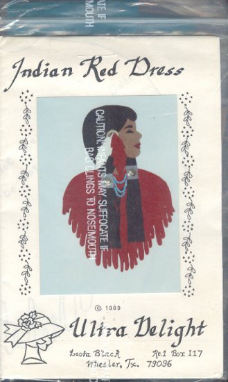 Sewing Pattern, Ultra Delight, Indian Red Dress Applique' One Size