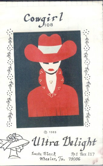 Sewing Pattern, Ultra Delight Applique' Cowgirl, One size