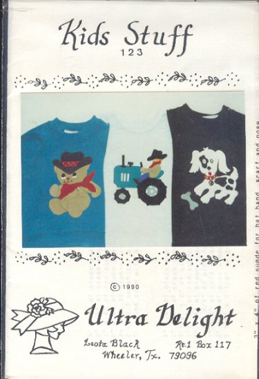 Sewing Pattern, Ultra Delight Appliqlue, Kids Stuff, One Size
