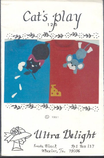 Sewing Pattern, Ultra Delight Applique, Cat's Play, One Size