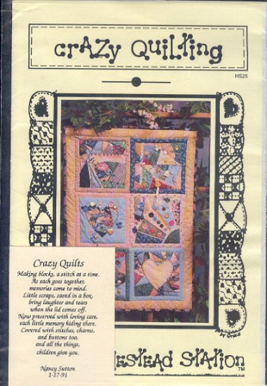 Sewing Pattern, Homestead Station, Crazy Qulting, 36" X 48"