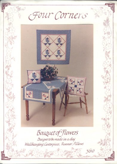 Sewing Pattern, Four Corners 3610, Four Corners, Hangins (31") runner, center piece, pillow