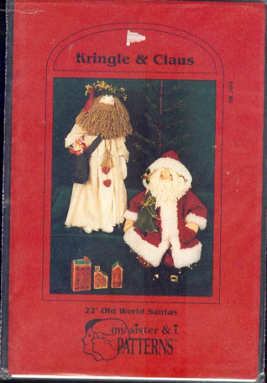 Sewing Pattern, My Sister & I Patterns, Kringle and Claus Dolls 22"