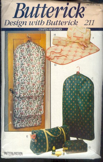 Sewing Pattern, Butteric, 211, Travel bags, tote, hangers and accessory cases