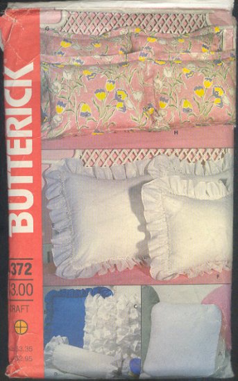 Sewing Pattern, Butterick 1372, Pillow shams, covers and neck roll
