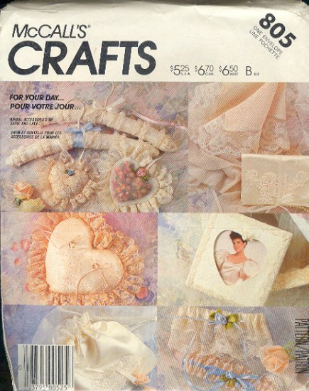 McCall's Sewing Pattern 805 Bridal accessories, One Size
