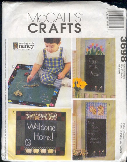 McCall's Sewing Pattern, 3698, Chalt cloth hangings,Three, floor mat