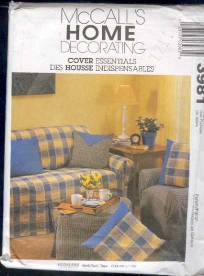 McCall's Sewing Pattern 3981 Cover Essentials, Slip Covers, Adjustable