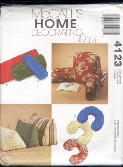 McCall's Sewing Pattern 4123, Unusual Pillows, Easily made
