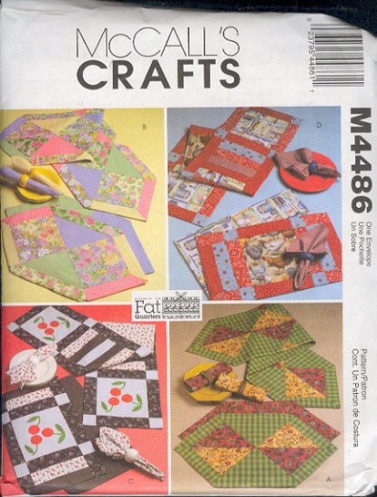 McCall's Sewing Pattern 4486, Table mats and napkins. One Size