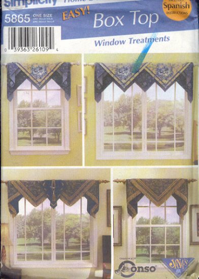 Simplicity Sewing Pattern, Window Treatment, Four Options, includes Spanish
