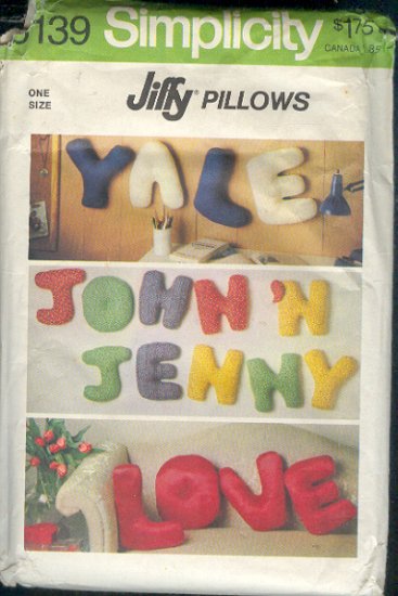 Simplicity Sewing Patterns 8139 Alphabet Pillows