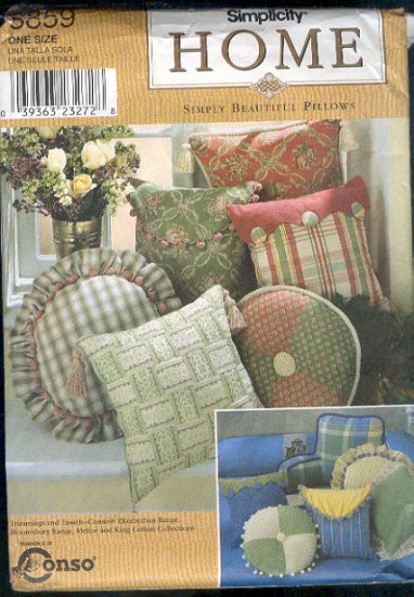 Simplicity Sewing Pattern 8859, 11 Styles, Throw Pillows