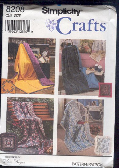 Simplicity Sewing Pattern 8200, Quilt in a pillow, Four options