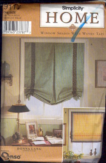 Simplicity Sewing Pattern 9117, Window Treatment, Shades, Six options
