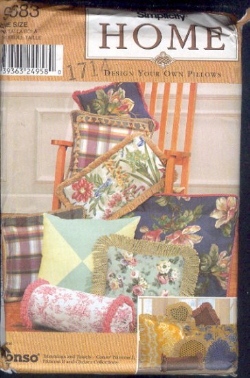 Simplicity Sewing Pattern, 25 styles, Throw Pillows