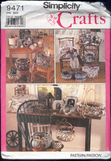 Simplicity Sewing Pattern 9471, Baskets, Boxes and Frames