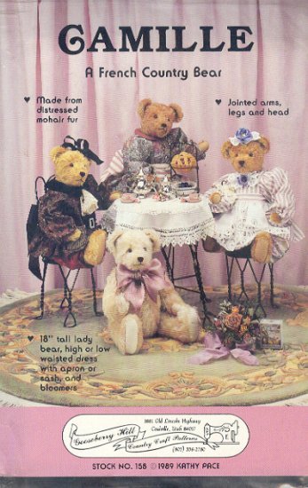 Sewing Pattern, Goosberry Hill, Camile, 18" Bear plus clothes