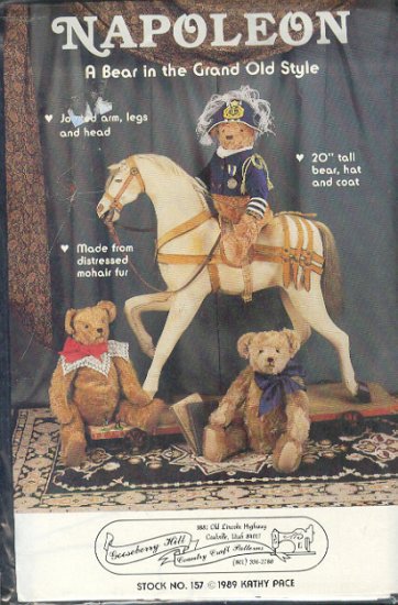 Sewing Pattern, Gooseberry Hill, Napoleon, 20 Bear, hat and coat