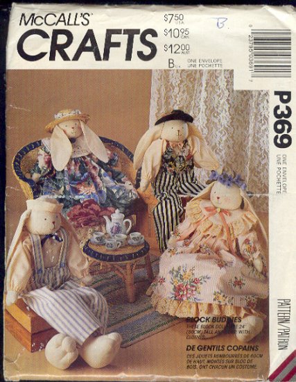 McCall's Sewing Pattern P369, 24" Bunny Rabbit with all the clothes