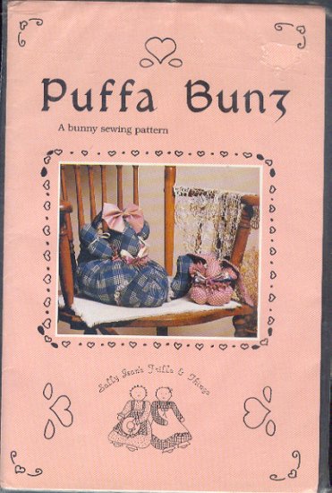 Sewing Pattern, Puffa Bunz, Bunny Rabbit, 10 X 8 and 4 X 4 inches