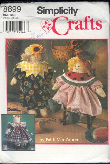 Simplicity Sewing Pattern 8899, 17" Doll, cat and clothing