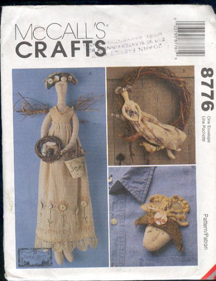 McCall's Sewing Pattern 8776 Garden Angel, 22" doll with clothing and accessory pin