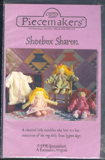 Sewing Pattern, Piecemakers, Shoebox Sharon, 12" doll and clothes
