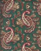 Sewing Fabric Cotton Paisley on Medium Green 1.5 yds No. 124