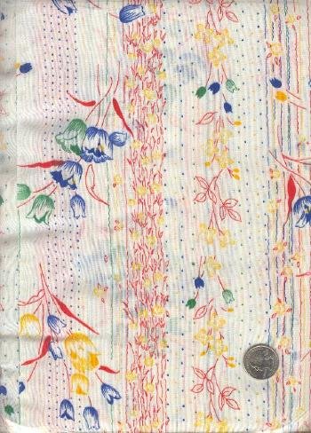 Sewing Fabric Cotton Tulips in Stripes 4 yds X 44" Soft No. 126