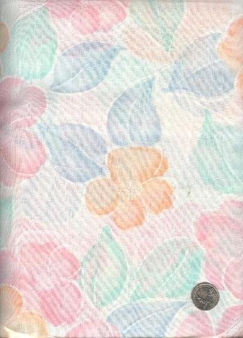 Sewing Fabric Cotton Pastel Flowers 2 yds X 44" No. 121