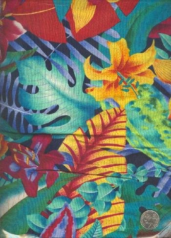 Sewing Fabric Cotton Bright Hawaii Print 1.33 yds X 44" No. 153