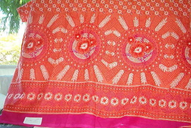 Sewing Fabric Cotton Soft Orange Border Print 3 yds No. 158