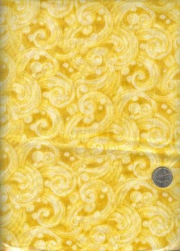 Sewing Fabric Cotton Gold Swirls 1.5 yds X 44" No. 171
