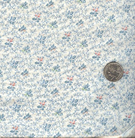 Sewing Fabric Cotton Small Print Flowers Cream 1.33 yds No. 180