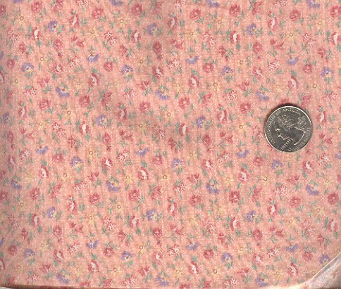 Sewing Fabric Cotton Small Print Flowers pink 2 yds No. 181