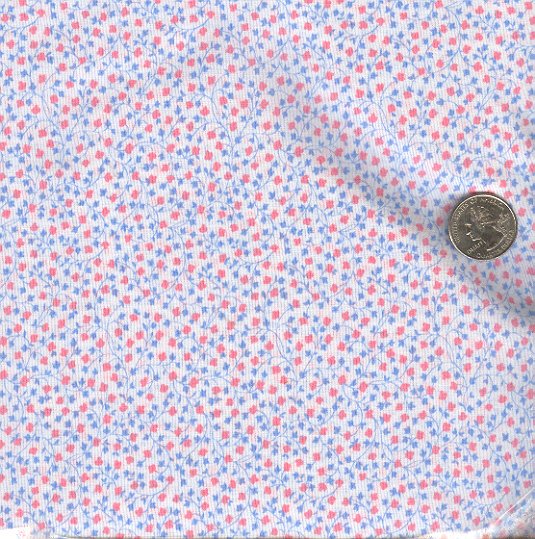 Sewing Fabric Cotton Small Print tiny flowers on white No. 188